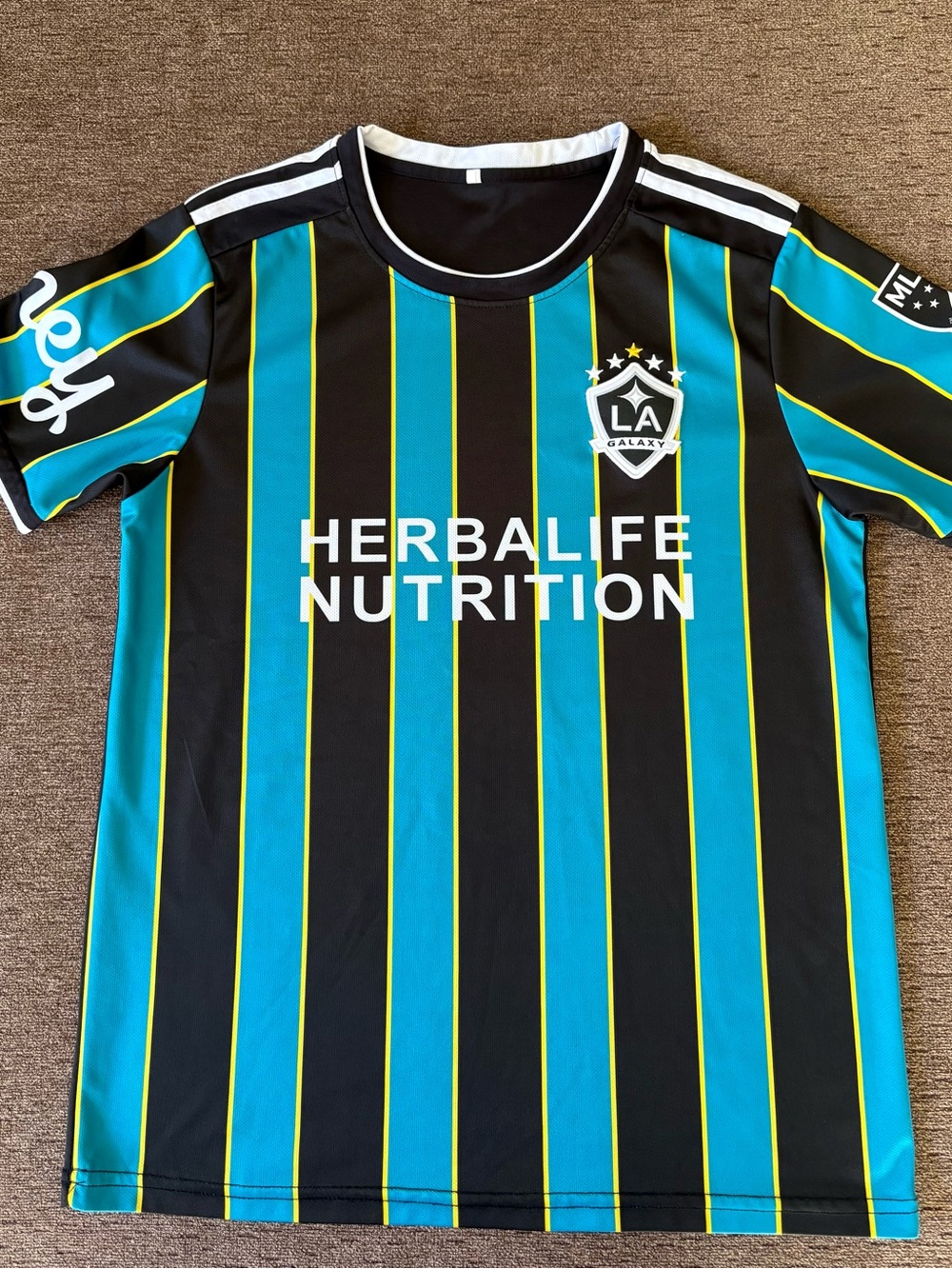LA Galaxy Jersey Black/Teal Size Adult small Herbalife